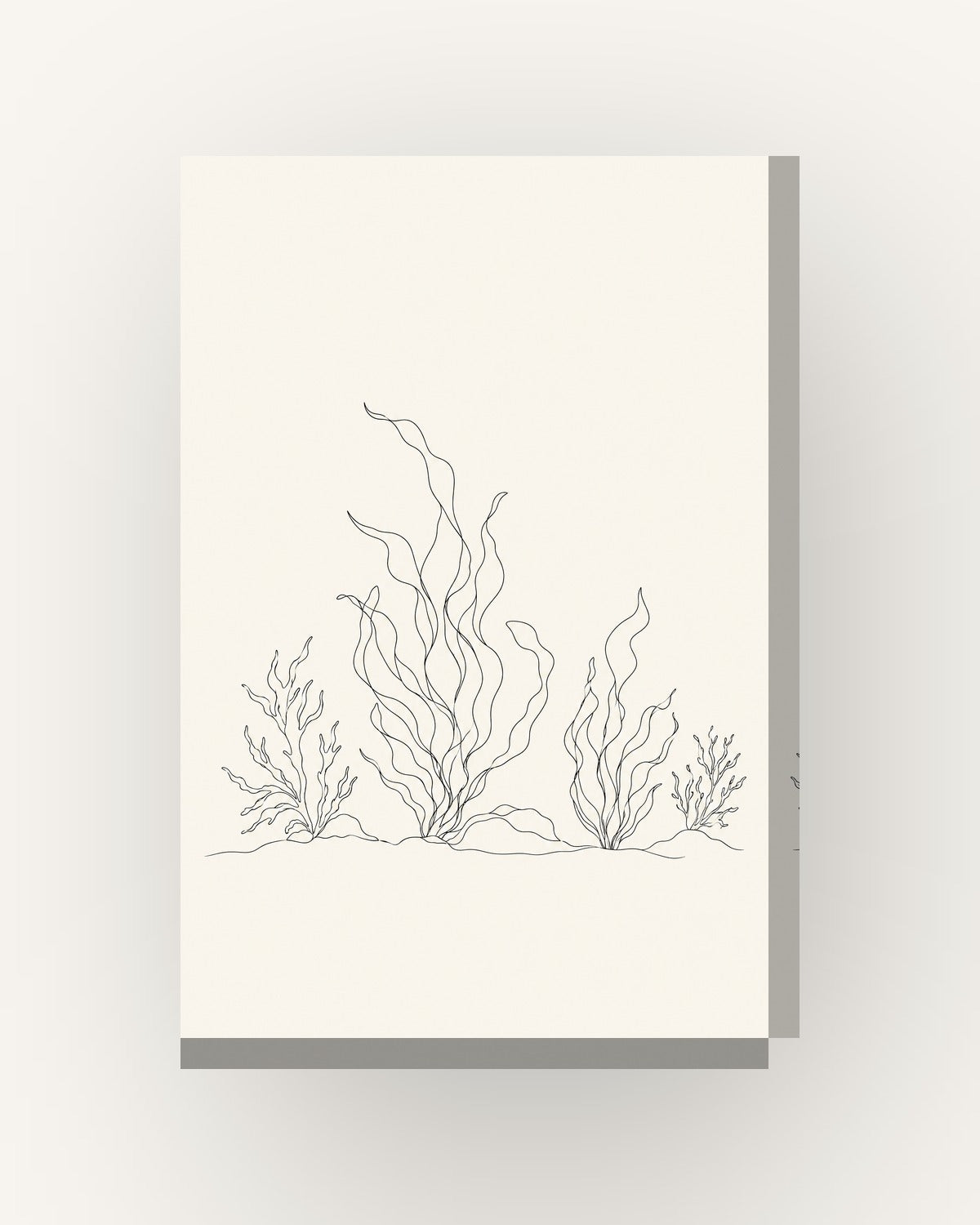 Algas · Line art · Quadro botânico — acabamento:slim
