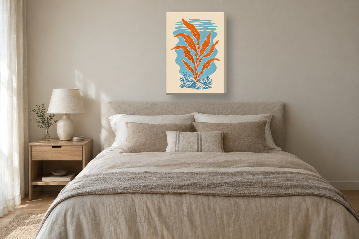 Algas · Vintage · Quadro botânico — botanica-algas-vintage_ver_50x70_quarto