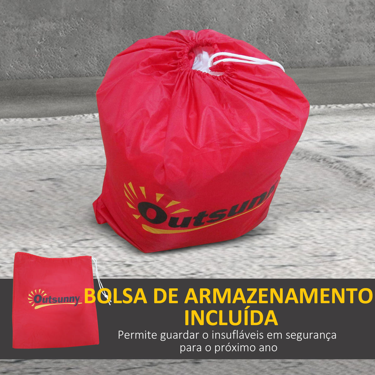 Pai Natal Insuflável com Sacos de Presente Saindo de uma Chaminé Decoração de Natal Insuflável com Luzes LED par Exterior 130x82x195 cm Vermelho — foto 8