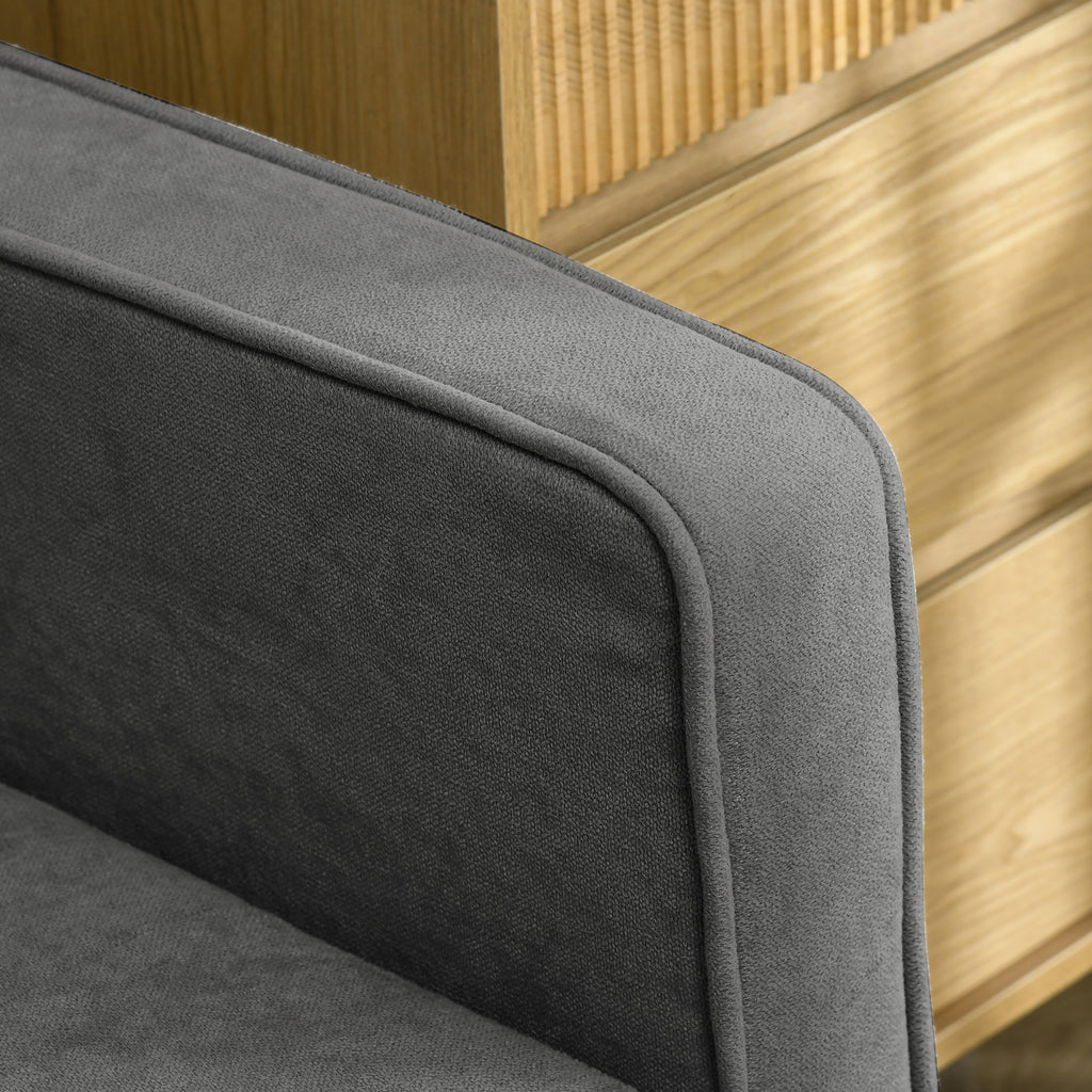 Sofá de 3 lugares acolchoado com 3 almofadas e apoios de braço Espaço de armazenamento Estilo moderno para sala de estar Quarto 166,5x62x82 cm cinza — foto 8