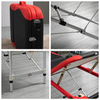 Marquesa de Massagem Dobrável e Portátil Mesa de Massagem com Altura Ajustável Apoio para a Cabeça e Apoio para os Braços 215x60x61-84 cm Preto e Vermelho — foto 8