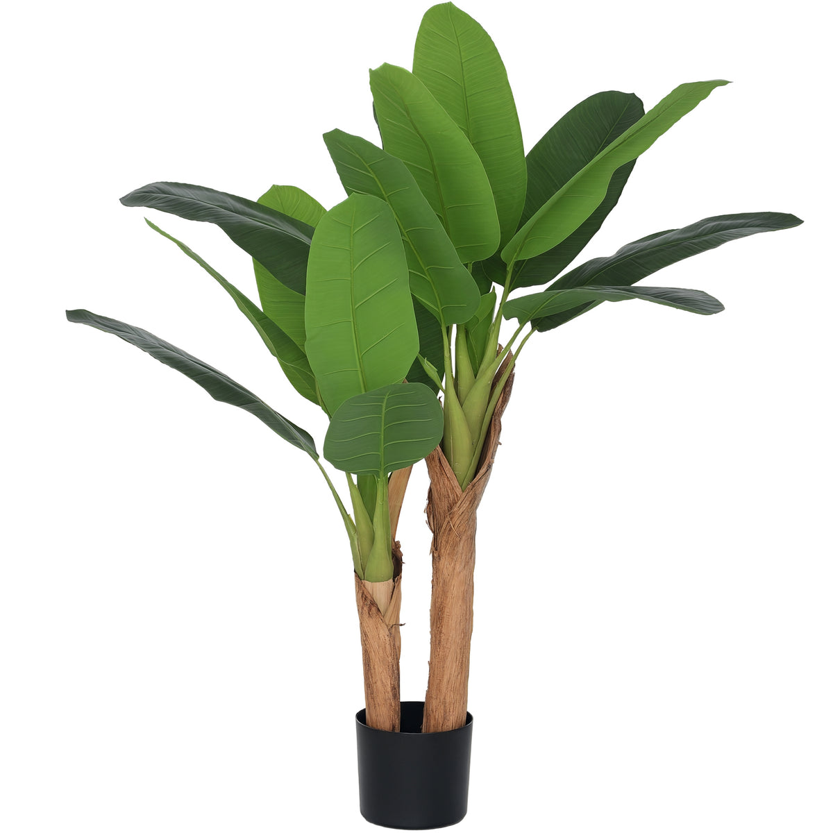 Planta Artificial Ø17x120 cm Bananeira Atificial com Vaso e 15 Folhas Planta Artificial Decorativa para Interior Verde — foto 1