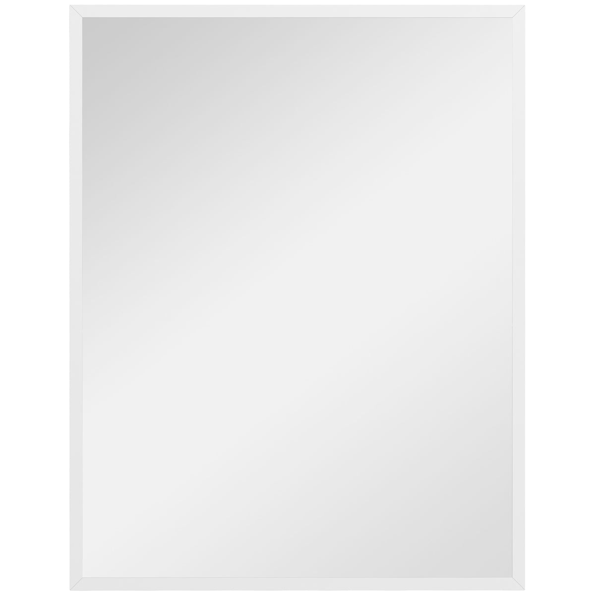 Espelho de Parede Decorativo 70x90 cm Espelho Retangular Espelho de Casa de Banho com 4 Ganchos Metálicos Estilo Moderno para Sala Quarto Entrada Branco — foto 1