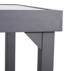 Mesa de Jardim Extensível Mesa de Jantar Retangular com Bancada de Vidro Temperado Carga 50 kg para Varanda Pátio Exterior 160x80x75 cm Preto — foto 7