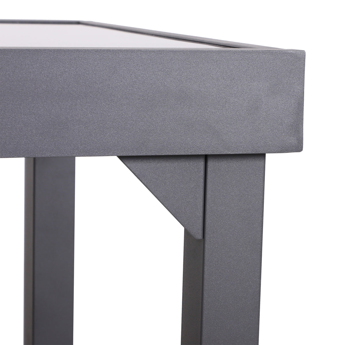 Mesa de Jardim Extensível Mesa de Jantar Retangular com Bancada de Vidro Temperado Carga 50 kg para Varanda Pátio Exterior 160x80x75 cm Preto — foto 7