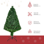 Árvore de Natal Artificial 120 cm Árvore de Natal com Fibra Óptica e Suporte Metálico Decoração de Natal Ø60x120 cm Verde — foto 4