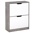 Sapateira Moderna Móvel Sapateira de Entrada com 2 Prateleiras Abatíveis para 8 Pares de Sapatos Sapateira Estreita para Corredor Entrada 62,5x26x81 cm Cinza — foto 1