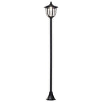 Candeeiro Solar com Painel Solar Candeeiro de Jardim com 6 LEDS Autonomia 6-8 horas Ø26x177 cm Preto — foto 1
