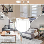 Mesa Consola Mesa Auxiliar com 2 Gavetas para Entrada Corredor Sala de Estar 87x34x78,5cm Branco e Madeira — foto 7