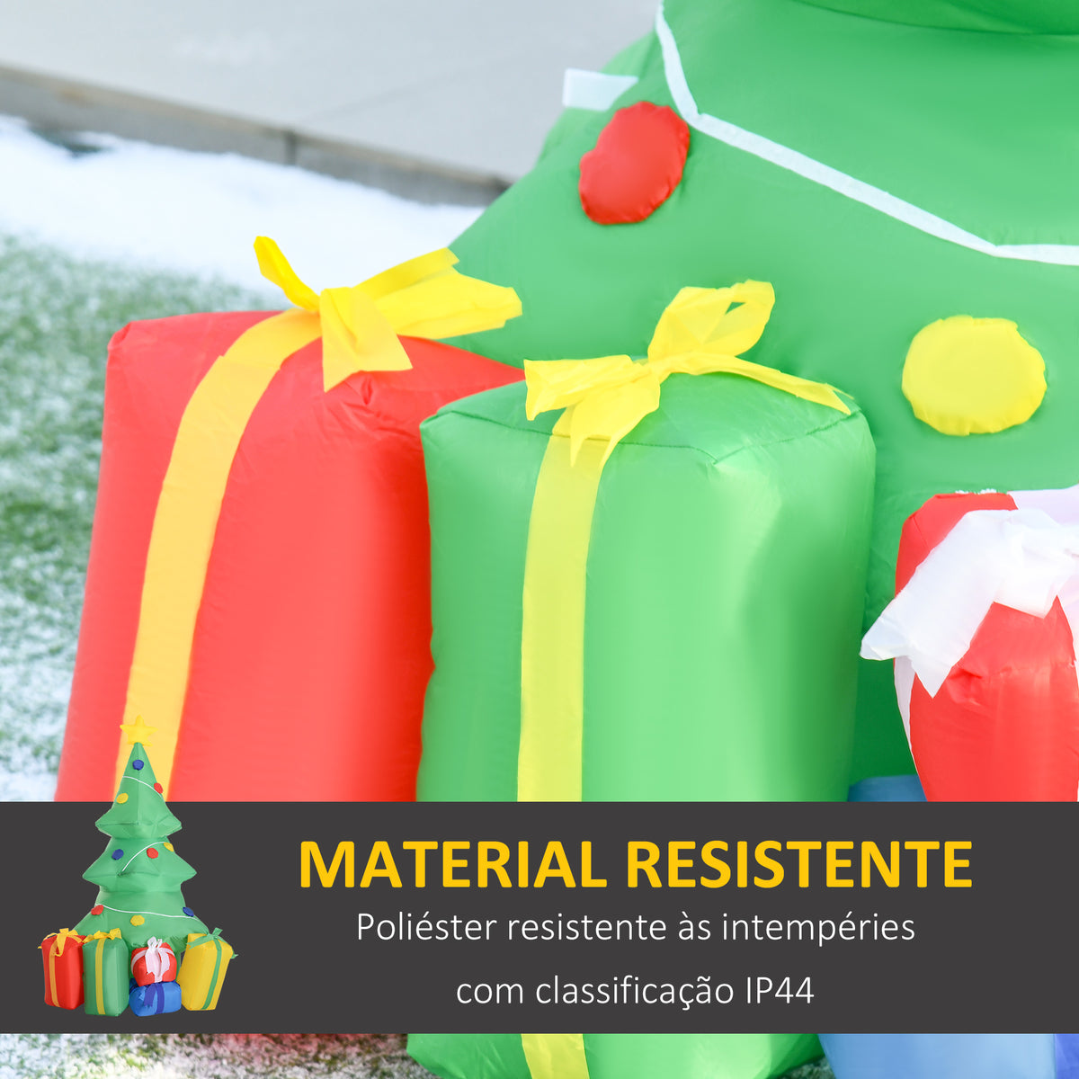 Árvore de Natal Insuflável 1,5 m Árvore Decorativa de Natal com Decorações e Luzes LED Insuflável de Natal 65x75x150 cm Multicor — foto 5