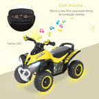 Quadriciclo para Crianças acima de 18 Meses Carro Andador Infantil com Função de Luzes e Música Desenho Inovador Carga 20kg 67,5x38x44cm Amarelo — foto 4