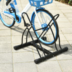 Suporte de estacionamento para 2 bicicletas Garagem Interior Exterior Estável Fácil de montar Portátil Anti-Slip Pad Tubo de aço 60x54x57cm Preto — foto 7