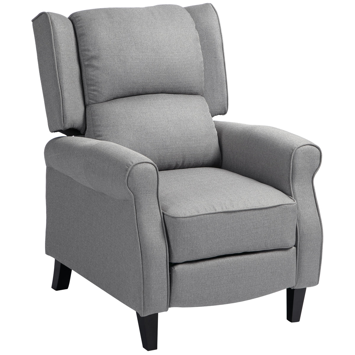 HOMOM Poltrona Reclinável Poltrona Relax com Reclinação Manual até 160° e Apoio para os Pés Retráteis Poltrona Sala de Estar 77x88x102 cm Cinza — foto 1