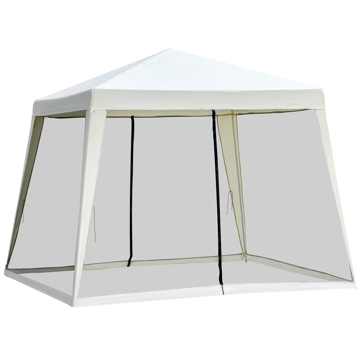 Tenda de Jardim 3x3m Tenda com 4 Partes Laterais Rede Mosquiteira com Zíper Proteção UV para Patio Bege — foto 1
