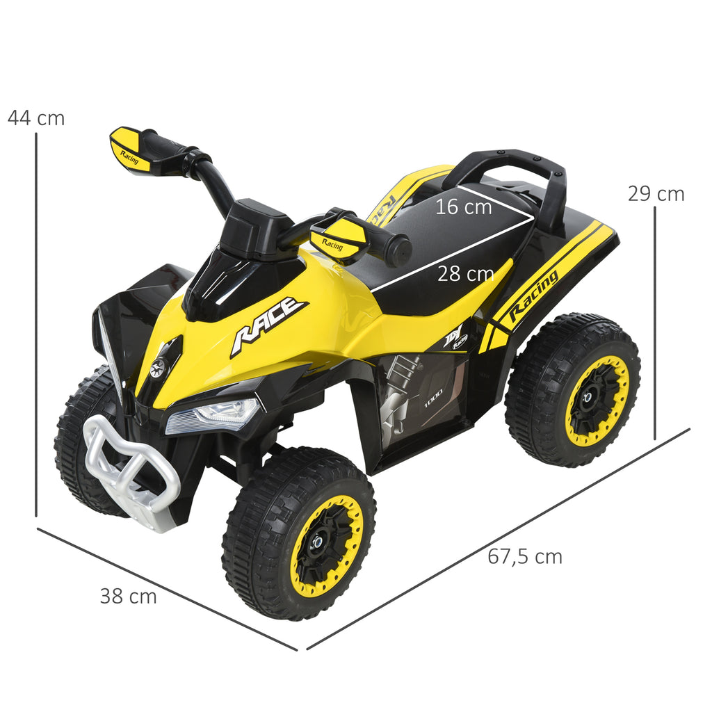Quadriciclo para Crianças acima de 18 Meses Carro Andador Infantil com Função de Luzes e Música Desenho Inovador Carga 20kg 67,5x38x44cm Amarelo — foto 3