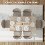Mesa de Jantar Mesa Retangular para 6 Pessoas Mesa de Refeição com Bancada Laminada para Cozinha Sala 140x80x78 cm Madeira — foto 4