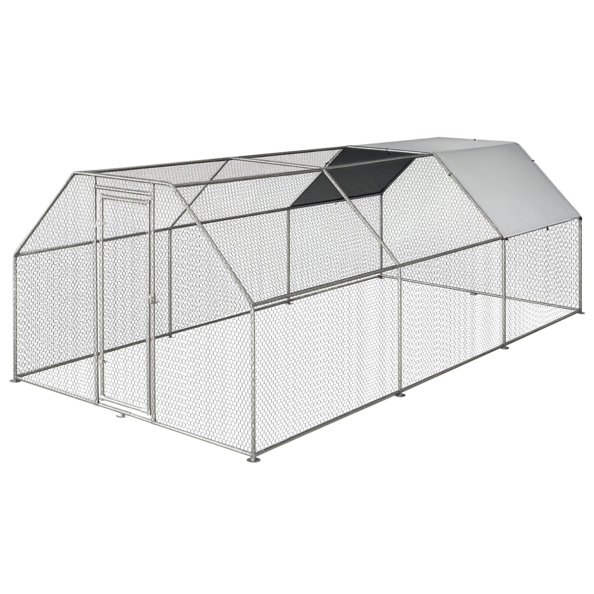 Galinheiro ao ar livre Gaiola para aves domésticas de metal galvanizado com fechadura e cobertura Oxford 280x570x195cm — foto 1