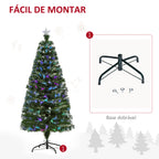 Árvore de Natal Artificial 150cm com 180 Ramos Luzes LED de Múltiplas Cores e Estrela Decorativa Ø74x150 cm Verde — foto 4