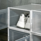 Armário Modular de Plástico Sapateira Modular com 8 Cubos Portas Magnéticas Organizador de Sapatos para Entrada Corredor Dormitório 25x35x19cm Transparente — foto 8