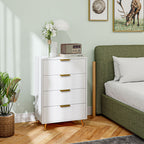Cómoda com 4 Gavetas Cómoda de Dormitório Moderna com Desenho Ondulado Anti-Tombo Cómoda para Sala de Estar Corredor 60x40x90 cm Branco — foto 7