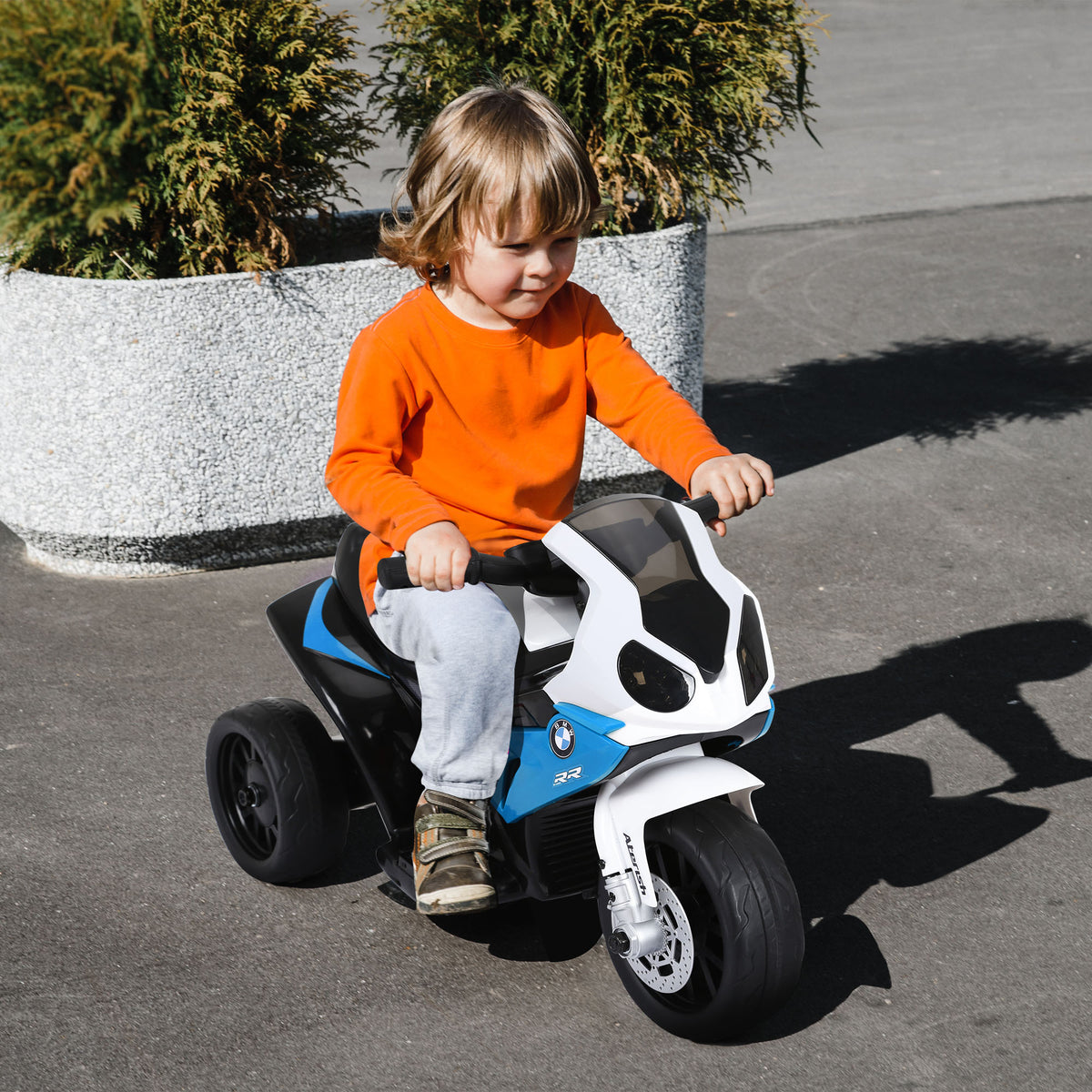 Mota Elétrica BMW para Crianças entre 18-36 Meses 6V com Faróis Música e Velocidade Máx. de 2,5 km/h 66x37x44 cm Azul — foto 2