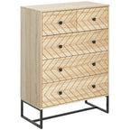 Cómoda com 5 Gavetas Estilo Retrô Móvel Auxiliar de Madeira para Sala de Estar Corredor 80x39,5x110 cm Madeira e Preto — foto 1