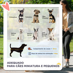 Carrinho para Cães Dobrável, Coche para Cães Pequenos com Cesta de Armazenamento, Janelas de Malha, Suporte para Copos, Rodas EVA, Almofada Lavável, Travões, Carga 10 kg, 75x45x97 cm, Castanho — foto 4