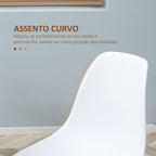 Conjunto de 4 Cadeiras de Sala de Estar Cadeiras de Cozinha com Encosto Alto e Pés de Metal para Sala de Jantar 45x52x85,5 cm Branco e Madeira — foto 5