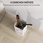 Suporte para Guarda Chuva de Aço Suporte para Guarda Chuva com 4 Ganchos e Bandeja de Gotejamento Amovível Suporte para Guarda Chuva Branco para Entrada Escritório 15,5x15,5x41 cm — foto 5