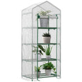 Estufa de Jardim com 4 Prateleiras e Cobertura de PE Estufa de Aço para Cultivo de Plantas Flores 70x50x160cm Branco — foto 1