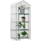 Estufa de Jardim com 4 Prateleiras e Cobertura de PE Estufa de Aço para Cultivo de Plantas Flores 70x50x160cm Branco — foto 1