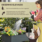 Horta Urbana Elevada para Jardim e Terraço, Floreira Retangular Elevada, Mesa de Cultivo para Plantas, Legumes e Flores com 3 Orifícios de Drenagem, 100x30x80 cm, Cinzento — foto 4