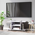 Móvel para TV para Televisores de até 42 Polegadas Móvel de TV com Prateleiras e Rodas com Travão 80x40x40cm Branco — foto 2