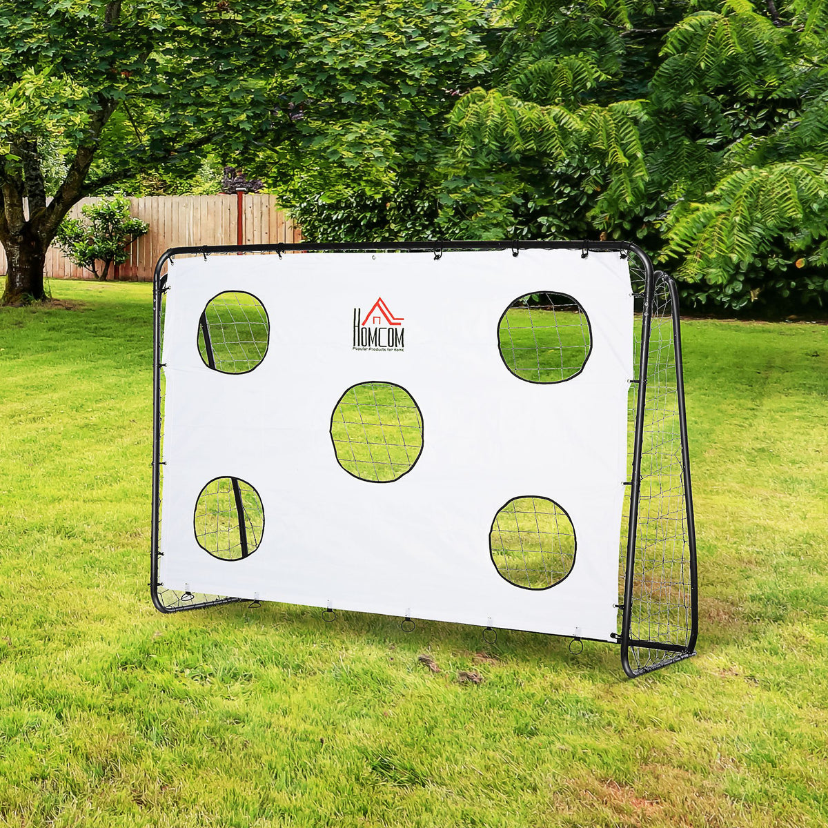 Baliza de Futebol para Crianças com Lona de Precisão e Ponteria para Treino e Aperfeiçoamento 240x88x174 cm Branco — foto 2