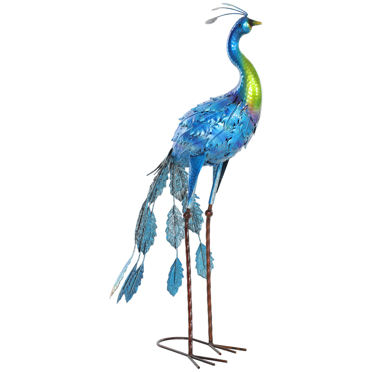 Estátua de Pavão de Jardim decoração de Jardim Exterior em Metal Resistente Aos Elementos 40x43x83 cm Multicolorido — foto 1