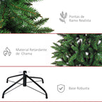 Árvore de Natal Artificial 210cm com 865 Ramos Ecológicos Decoração de Natal para Interiores Φ91x210cm Verde — foto 5