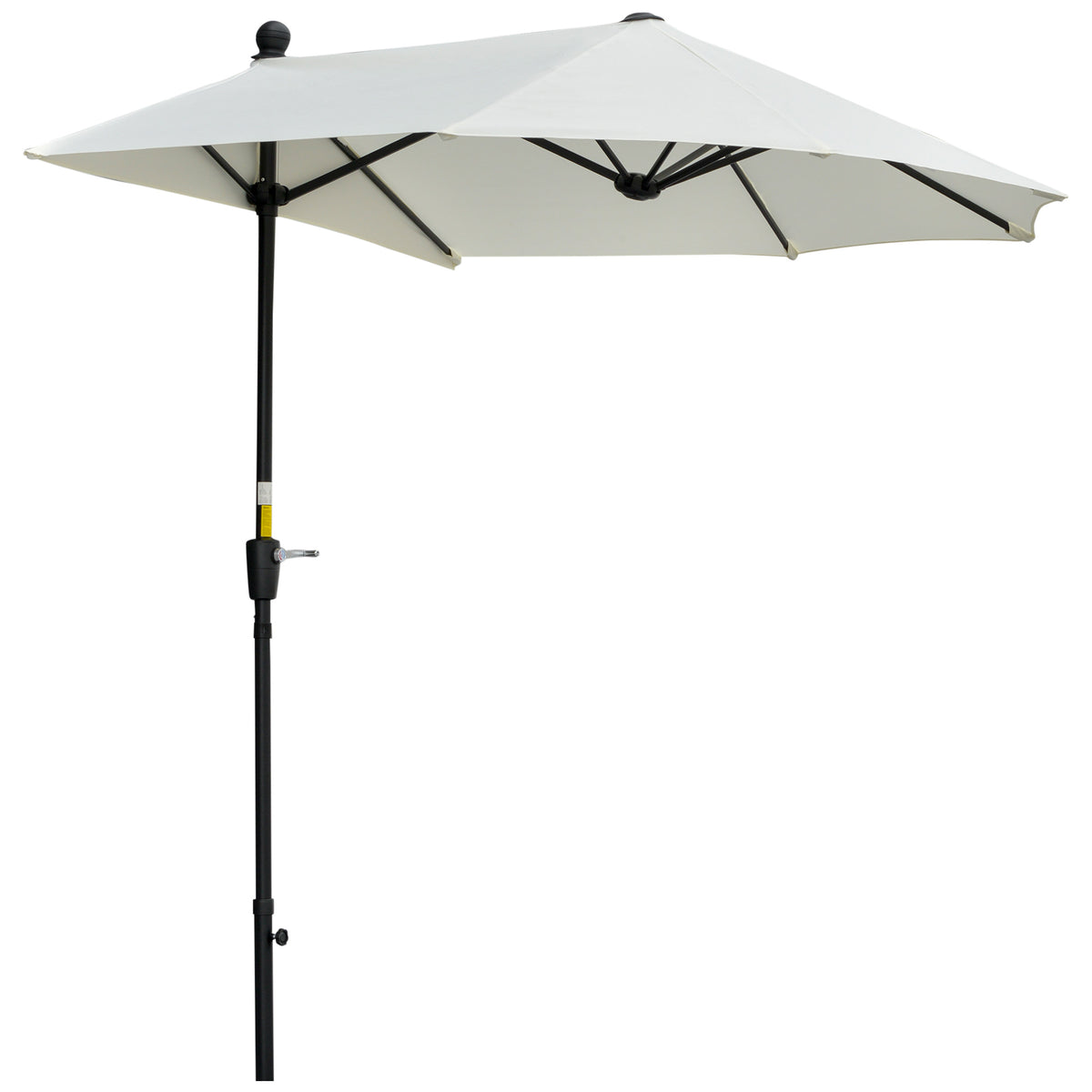 Chapéu de Sol de Parede 190x200x240cm Chapéu de Sol de Jardim com Manivela Mastro de Aço Base Cruzada e Proteção Solar para Terraço Balcão Creme — foto 1