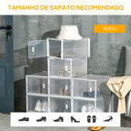 Armário Modular de Plástico Sapateira Modular com 8 Cubos Portas Magnéticas Organizador de Sapatos para Entrada Corredor Dormitório 28x36x21cm Transparente — foto 7