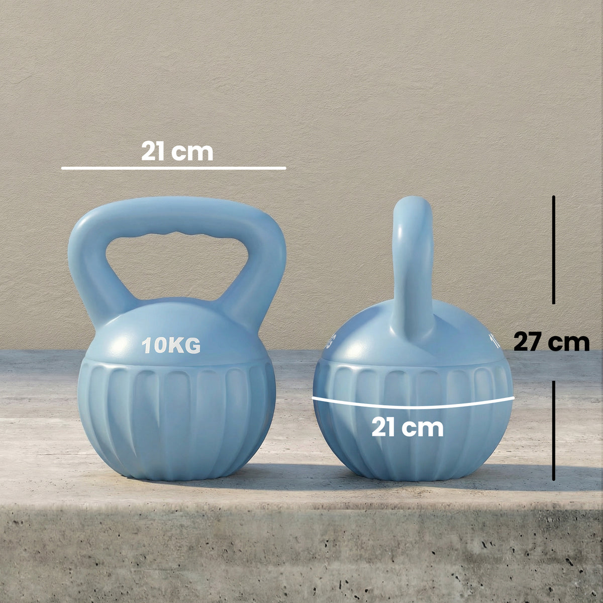 Kettlebell 6 kg Peso Preenchido com Areia para Iniciantes Treino de Força em Casa 21x21x27 cm Azul — foto 2