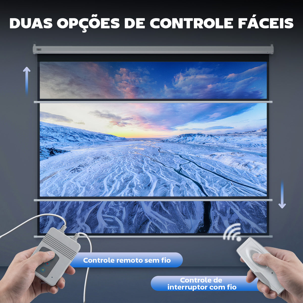 Ecrã de Projeção Elétrico 84 Polegadas Portátil Formato 4:3 com Controlo Remoto Tecido de Projeção para Interior e Exterior 171x130 cm Branco — foto 6