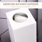 Armário de Casa de Banho Estreito Móvel de Casa de Banho com Orifício para Papel Higiénico e Prateleiras Estilo Moderno para Espaços Pequenos 19,5x19,5x65 cm Branco — foto 6