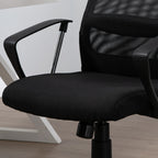 Cadeira de escritório ergonômica giratória e basculante com altura de assento ajustável 62x62x118-128 cm Preto — foto 5