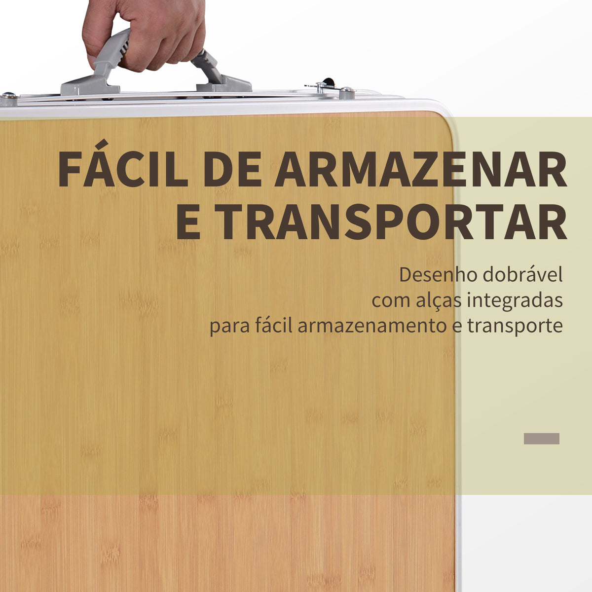 Mesa de acampamento dobrável com asa dobrável Mesa de piquenique leve em estrutura de alumínio Carga 30kg Altura ajustável 120x60x40 / 70 cm — foto 4