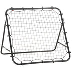 Rede de Rebote de Metal Rede de Rebote com Ângulo Ajustável e 20 Cordas Elásticas para Treinamento de Futebol Tenis Beisebol Desportes 96x80x96 cm Preto — foto 1