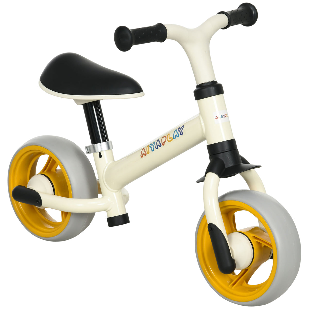 Bicicleta sem Pedais para Crianças de 18-48 Meses Bicicleta de Equilíbrio com Assento Ajustável em Altura Carga 25 kg 66,5x34x47 cm Branco — foto 1