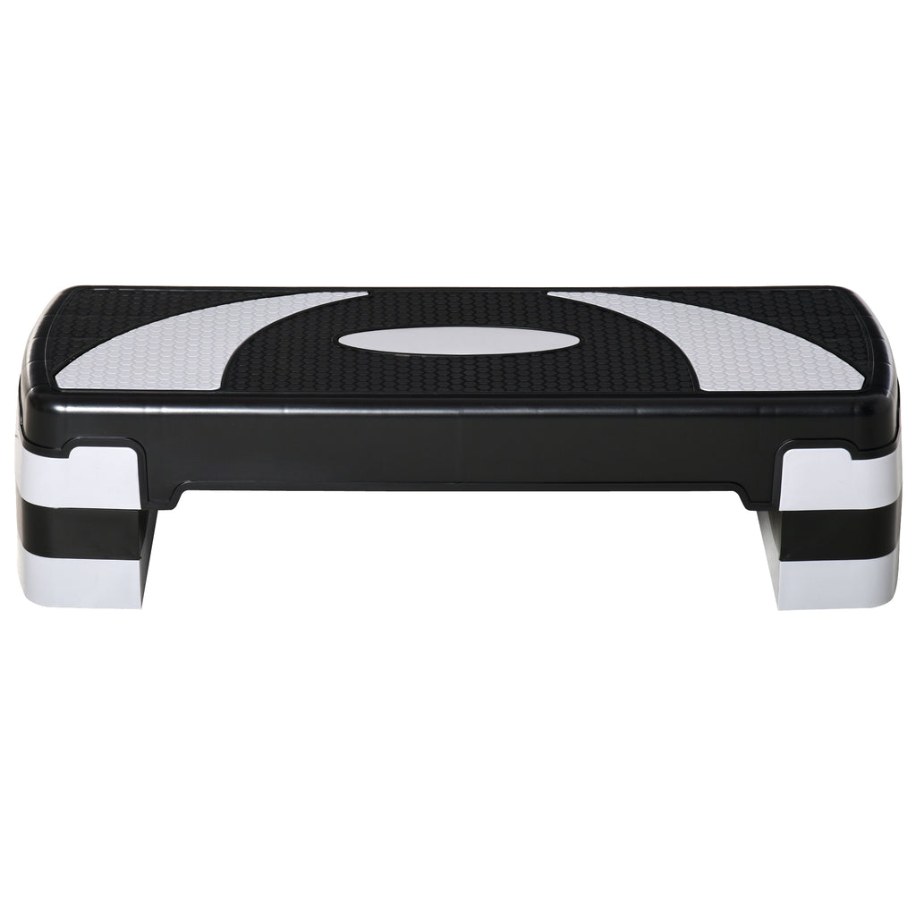Step para Exercício Aeróbico Plataforma Step com Altura Ajustável em 3 Níveis com Carga Máxima 150kg para Exercício em Academia Casa 80x31x10-20cm Preto e Branco — foto 1