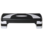 Step para Exercício Aeróbico Plataforma Step com Altura Ajustável em 3 Níveis com Carga Máxima 150kg para Exercício em Academia Casa 80x31x10-20cm Preto e Branco — foto 1