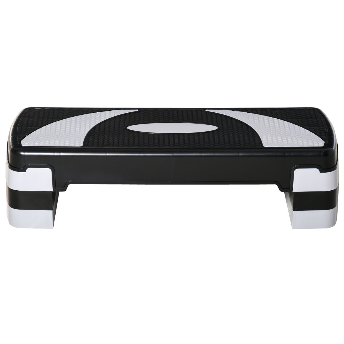 Step para Exercício Aeróbico Plataforma Step com Altura Ajustável em 3 Níveis com Carga Máxima 150kg para Exercício em Academia Casa 80x31x10-20cm Preto e Branco — foto 1