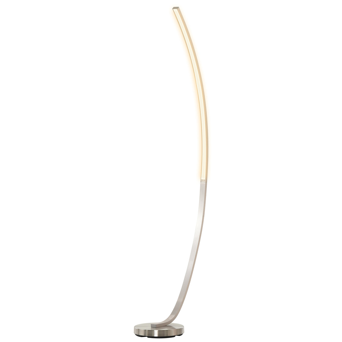 Luminária de piso com luz LED amarela Base de metal Pedal interruptor Design elegante Potência máx. 18 W 50x23x149cm Prata — foto 1
