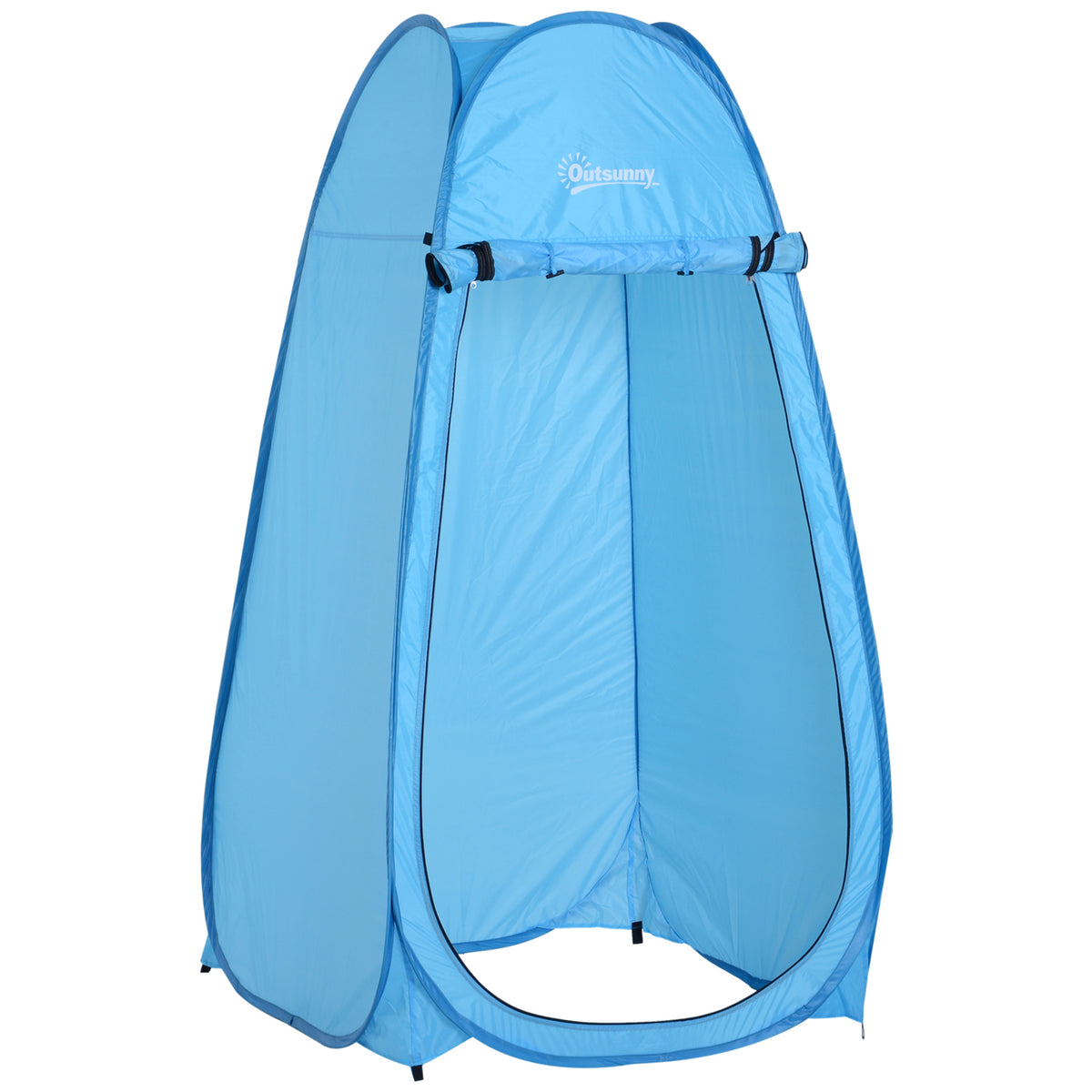 Tenda de Duche para Campismo Dobrável Pop UP Tenda de Privacidade com proteção UV e Tecido Impermeável 100x100x185cm Azul — foto 1